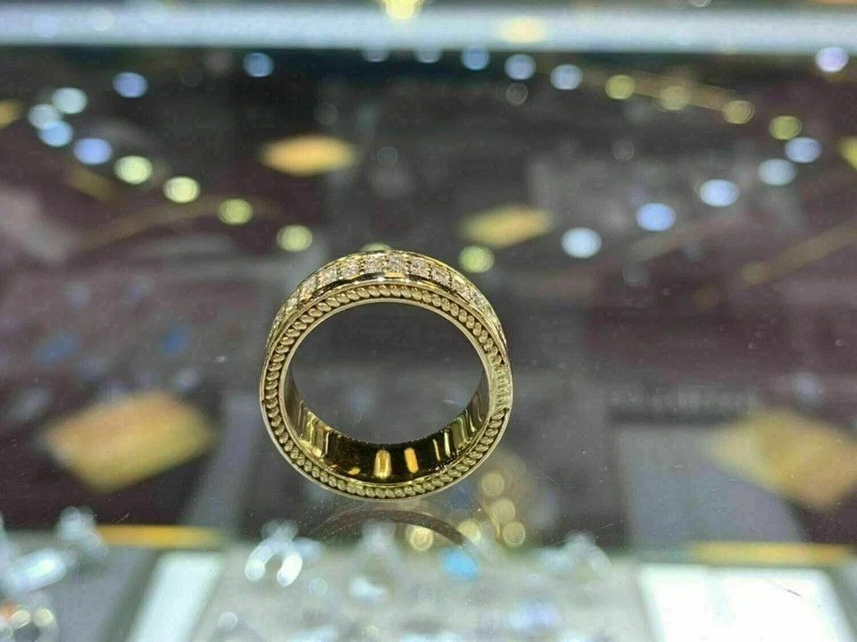 2.5Ct VVS1 Round Cut Lab Created Diamond Men’s Wedding Gift 14K Gold Finish Ring