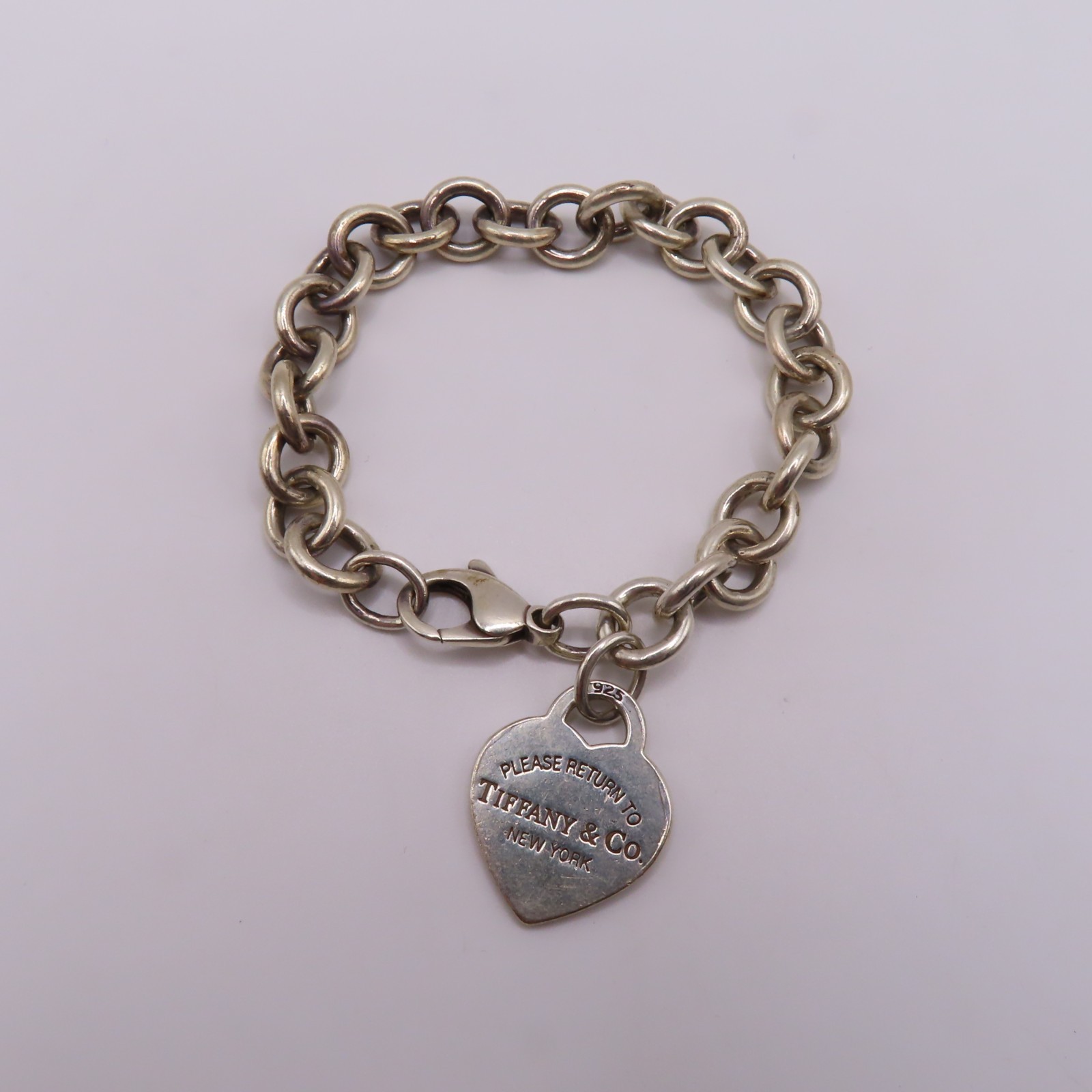 Tiffany & Co. Sterling Silver 925 Return to Tiffany Heart Tag Bracelet 7″ 35.4g