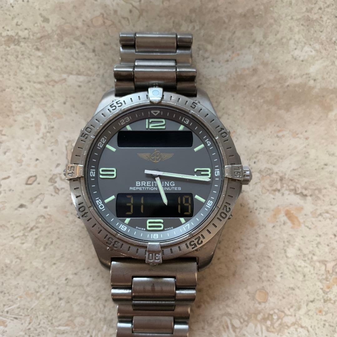 Working BREITLING Aerospace Aero Quartz Titanium Gray 16.5-17cm 6.50 -6.69in