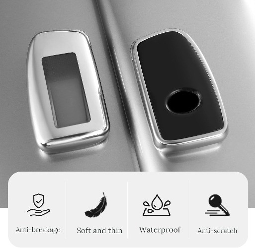 Key Fob Cover, Stylish Soft TPU Key Case for GS GS-F ES IS IS-F Color: Silver