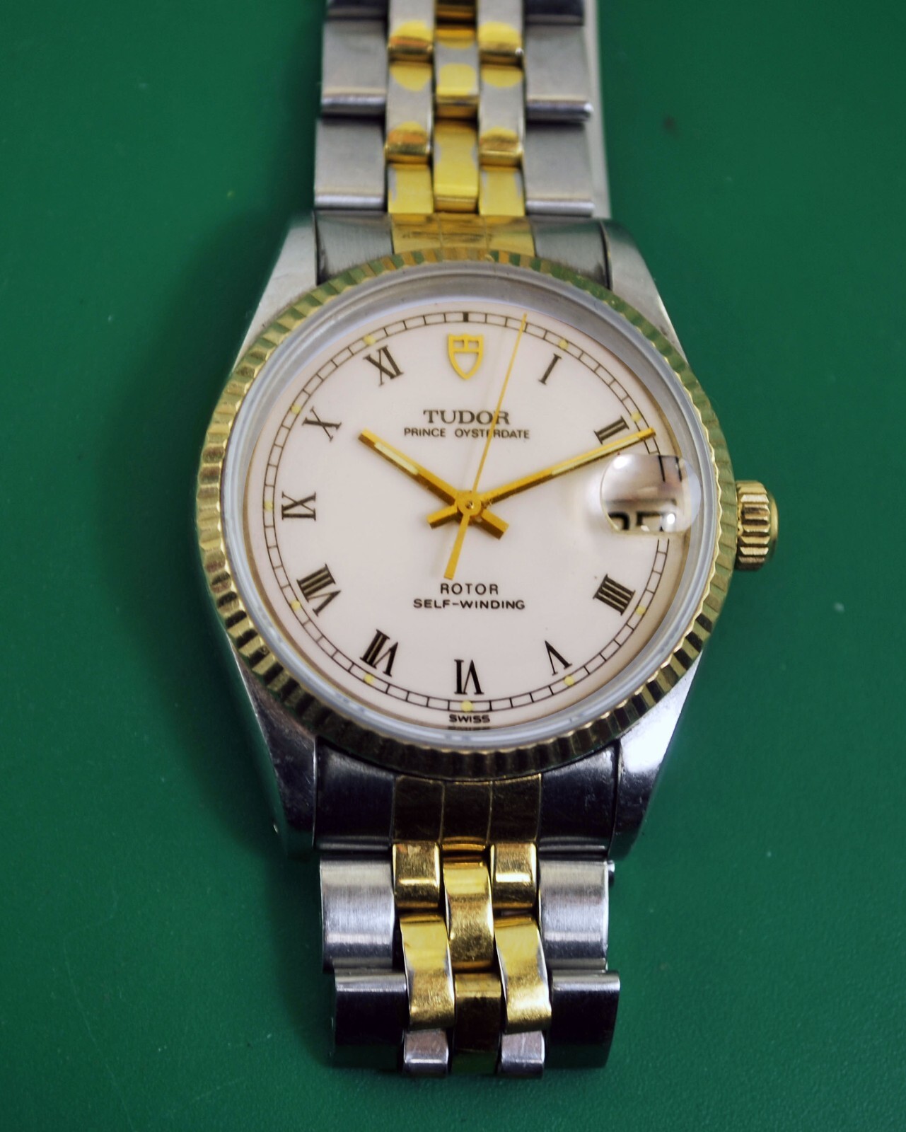 Tudor by Rolex Prince Oyster Date Automatic Enamel Dial Boy’s 32mm Watch 72000