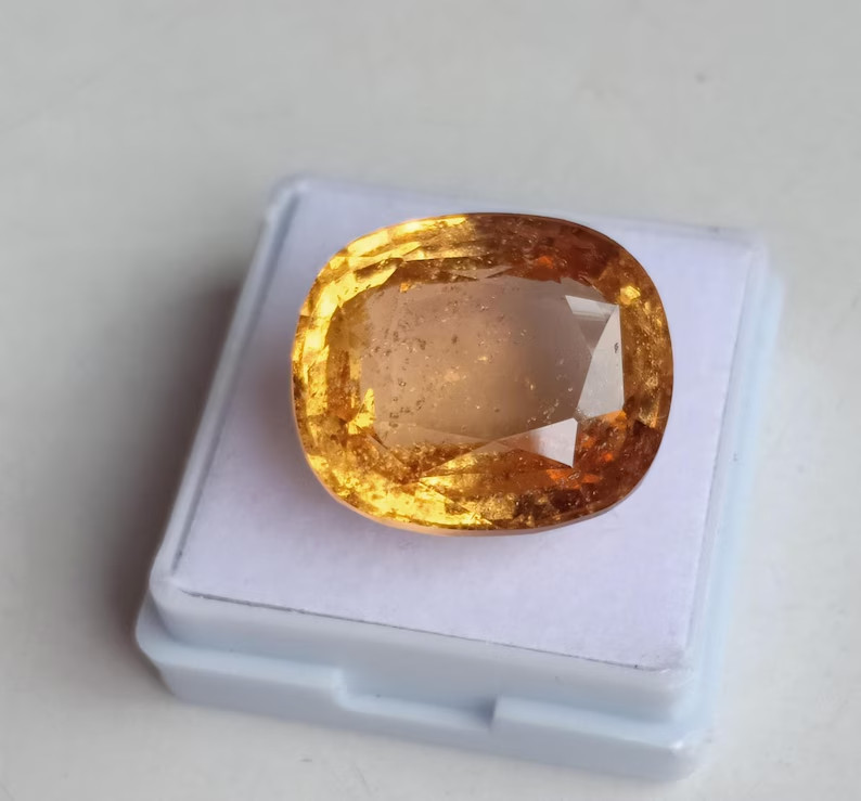 Genuine Yellow Hessonite Garnet Earth Mine Mozambique Gemstone 26.65 Carat