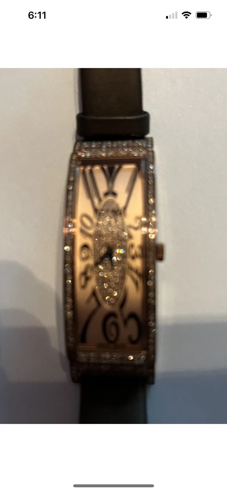LeVian watch featuring Chocolate Diamonds in Stainless Steel with Leather Band