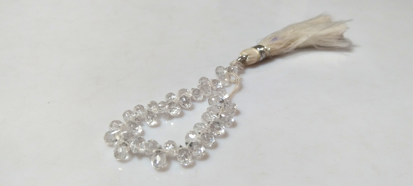Natural White Zirconia Teardrop 4×5-4x6mm Faceted Loose Gemstone Beads 4″inch