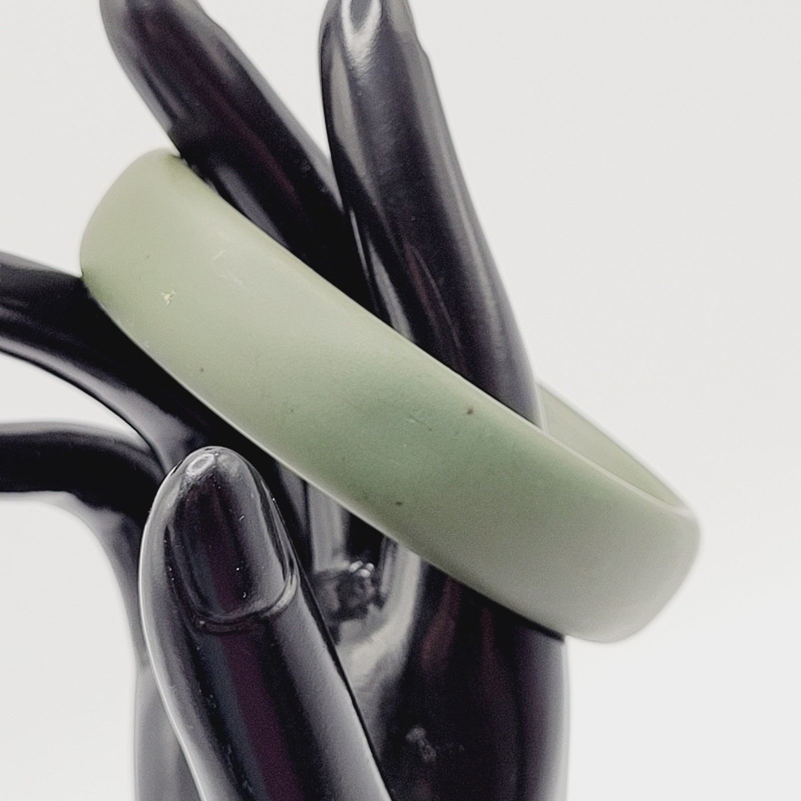 Olive Moss Army Green Color Smooth Matte Resin Fall Color Bangle Bracelet 8 Inch