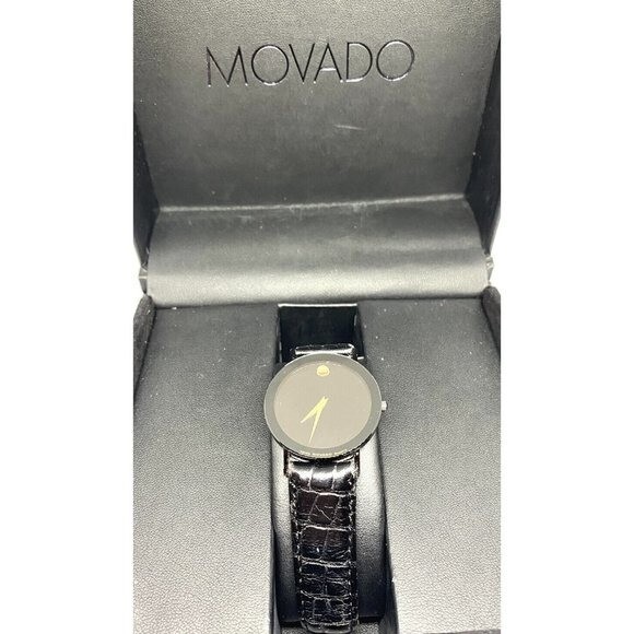 Movado Museum Ultra slim Thin Black Dial Quartz Watch 84.C6.882.2A
