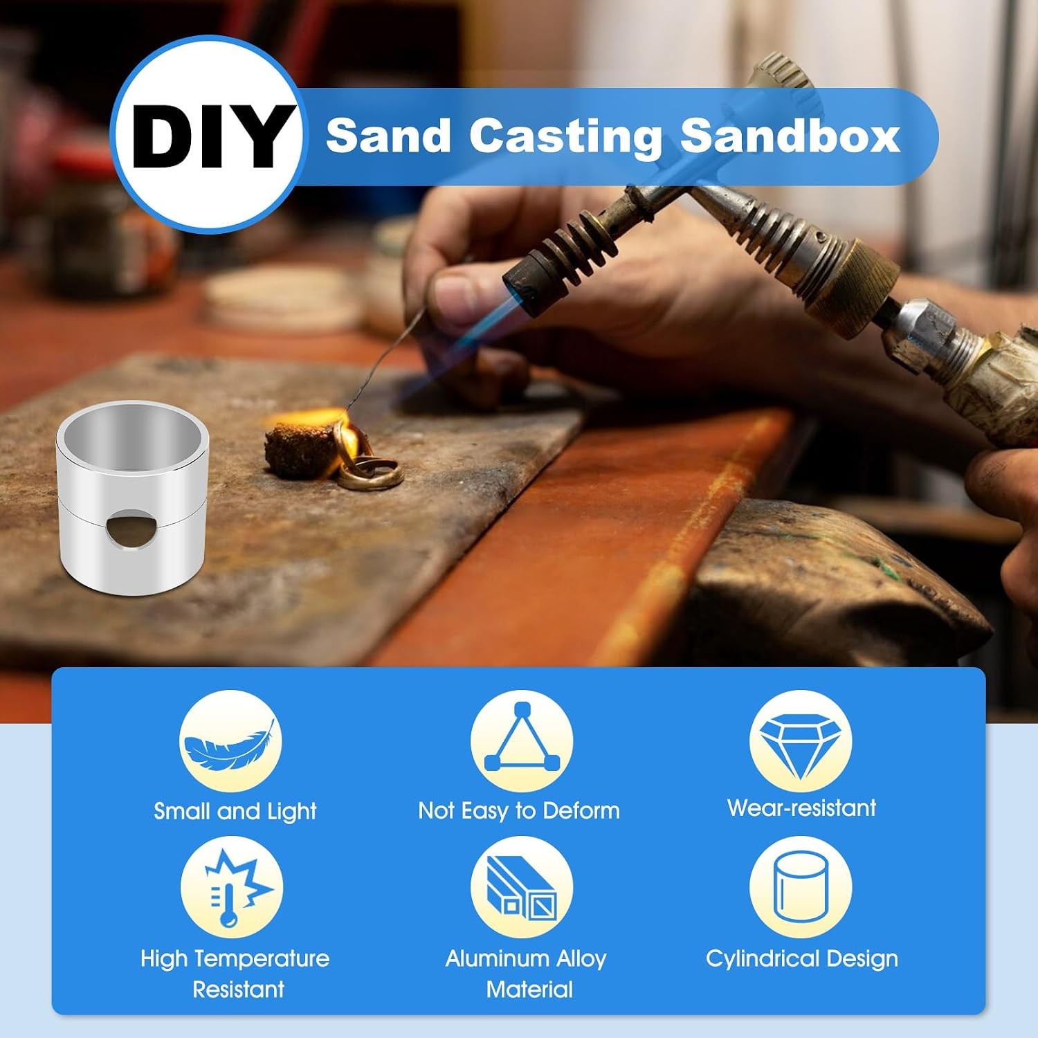 Small Aluminum Sand Casting Kit DIY Metal Casting Supplies Molds Aluminum