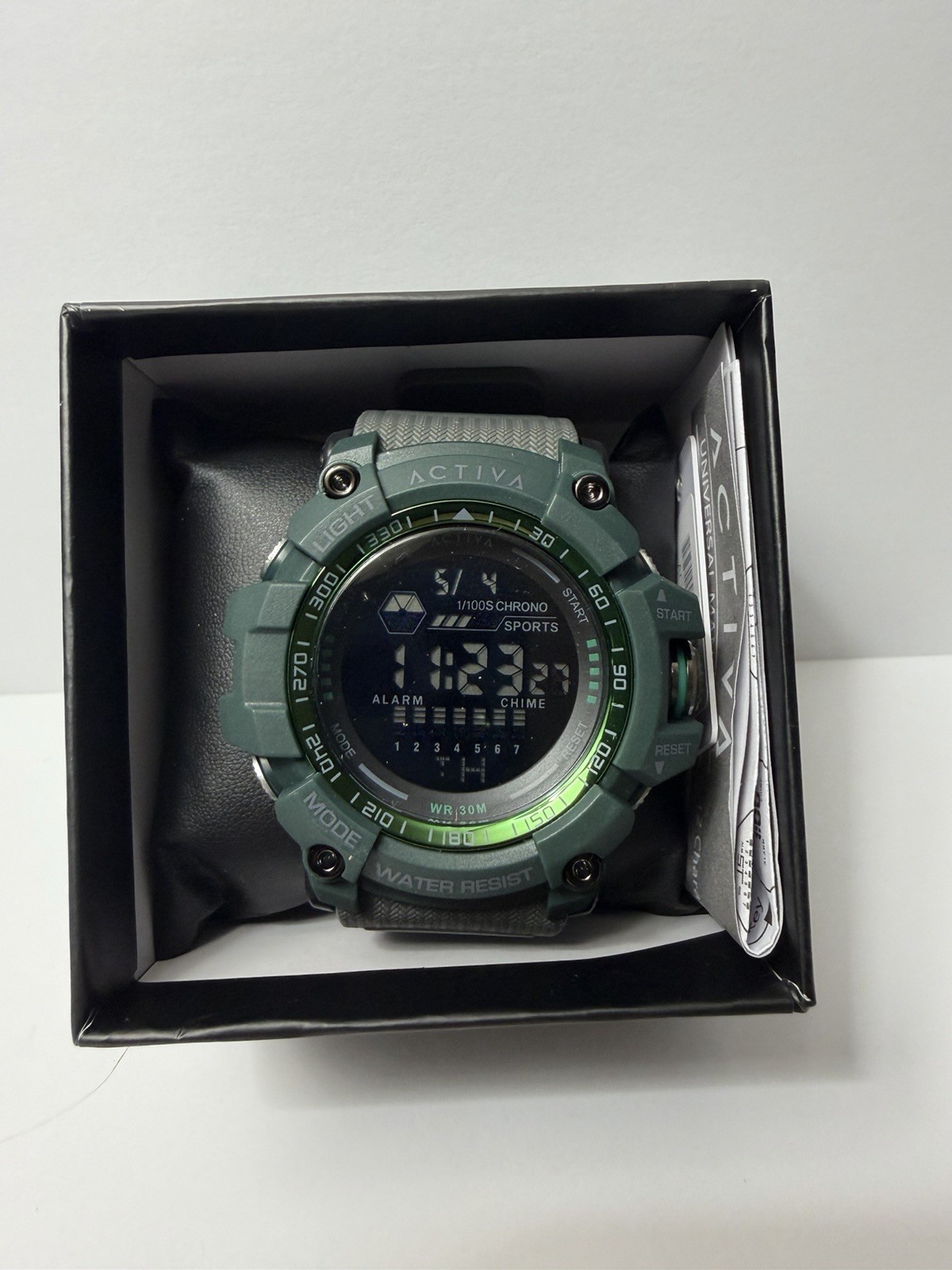 ACTIVA ACW8020 Digital Sport Watch Quartz Alarm Chrono Blue Backlight