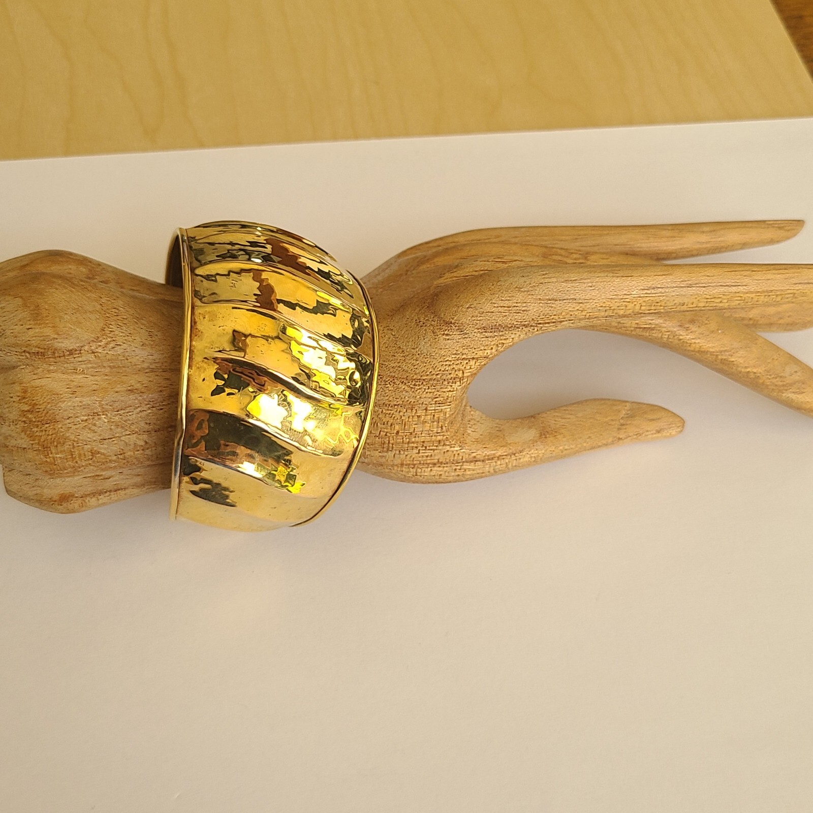 QVC VERONESE ITALY 18K GOLD ON STERLING SILVER 7.5 IN HUGE CUFF BRACELET 40MM