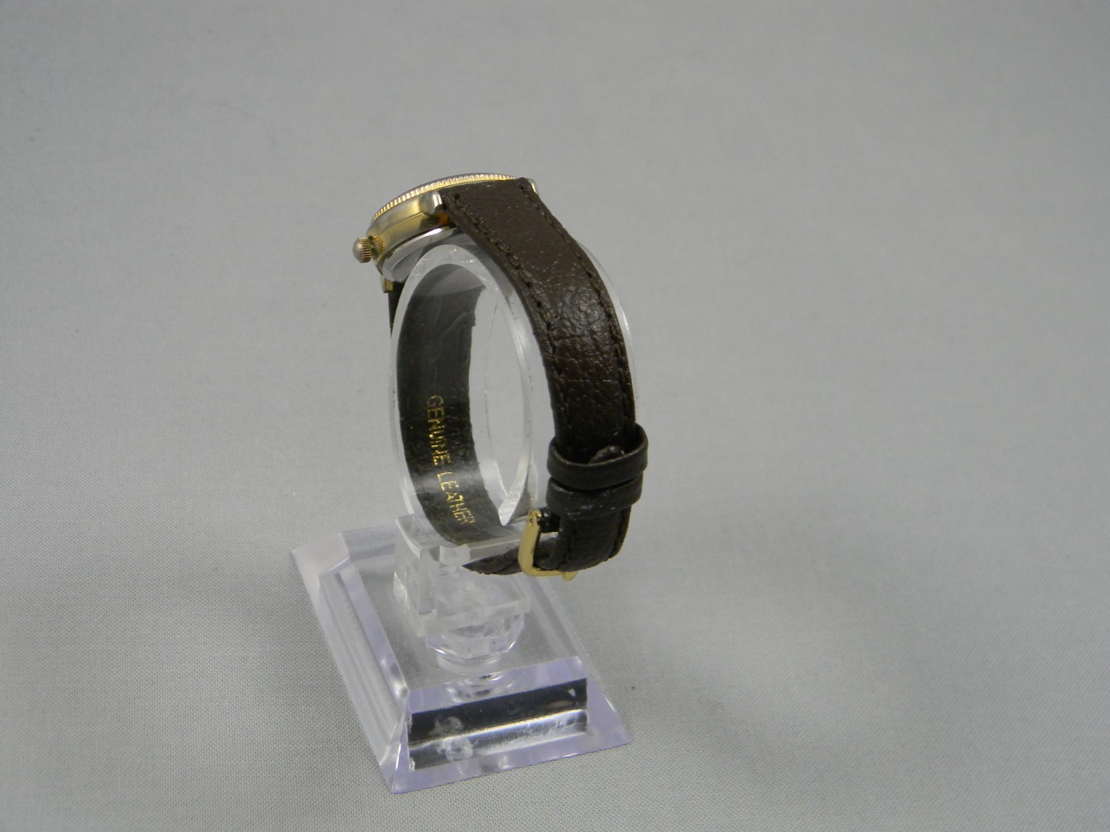 Milan Moon Phase Watch Women 24mm Gold Tone Date Leather Band New Battery