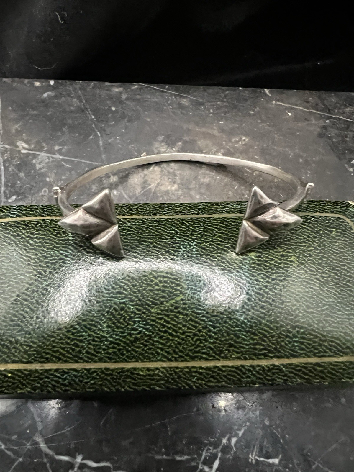 Vintage Modernist Sterling Silver Artisan Studio Abstract Cuff Bracelet 925 11g