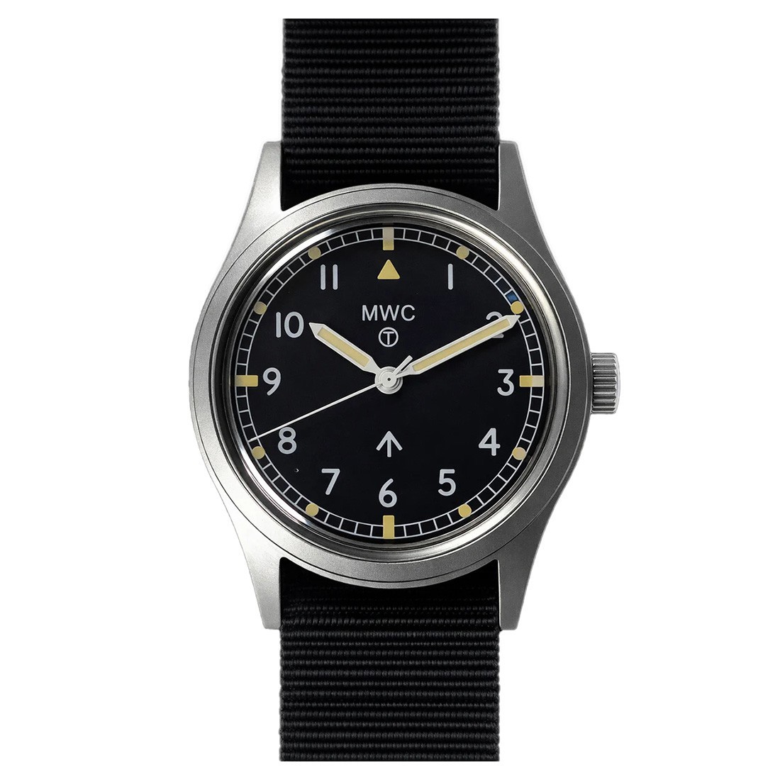 MWC W10 Mechanical Manual Black Steel Fabric FIXED HOOKS Men’s Watch