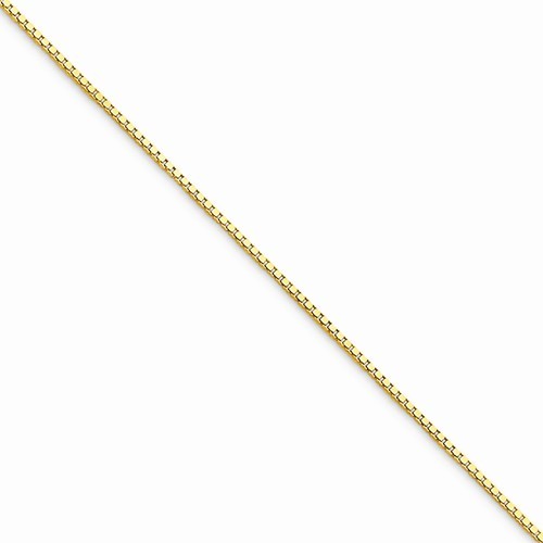 10K YELLOW GOLD BOX LINK NECKLACE / PENDANT CHAIN 20″ 0.9 mm 2.4 grams