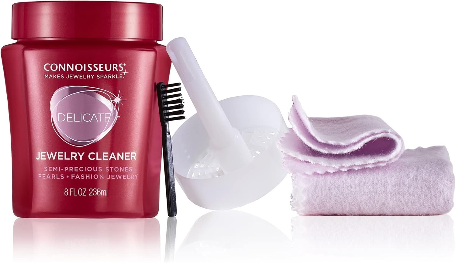 Ultimate Jewelry Care Kit: 8oz Cleaner & Dual Polishing Cloths for a Brilliance