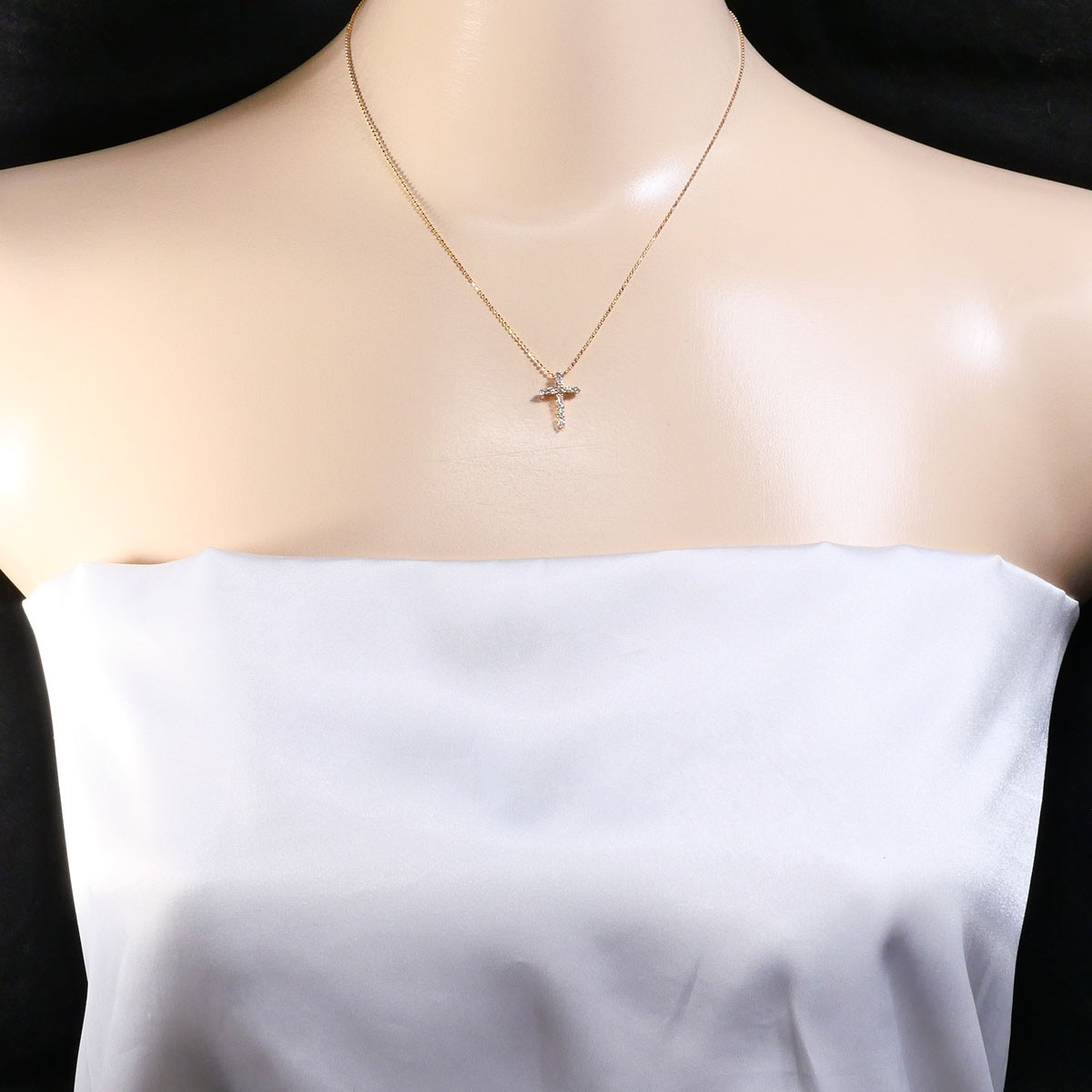 K18 18k gold Necklace Diamond 0.30ct 1.8g 40cm Free shipping Used