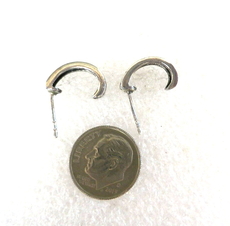Vintage 925 Sterling Silver Braided Design Half Hoop Earrings 3.2 grams