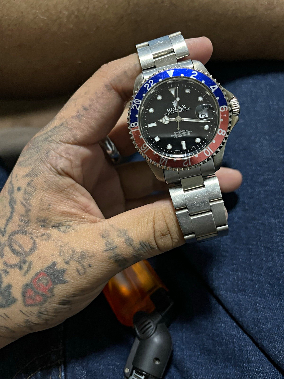 Rolex GMT-Master Pepsi Blue/Red Bezel Black Dial 40mm Auto Date Bracelet