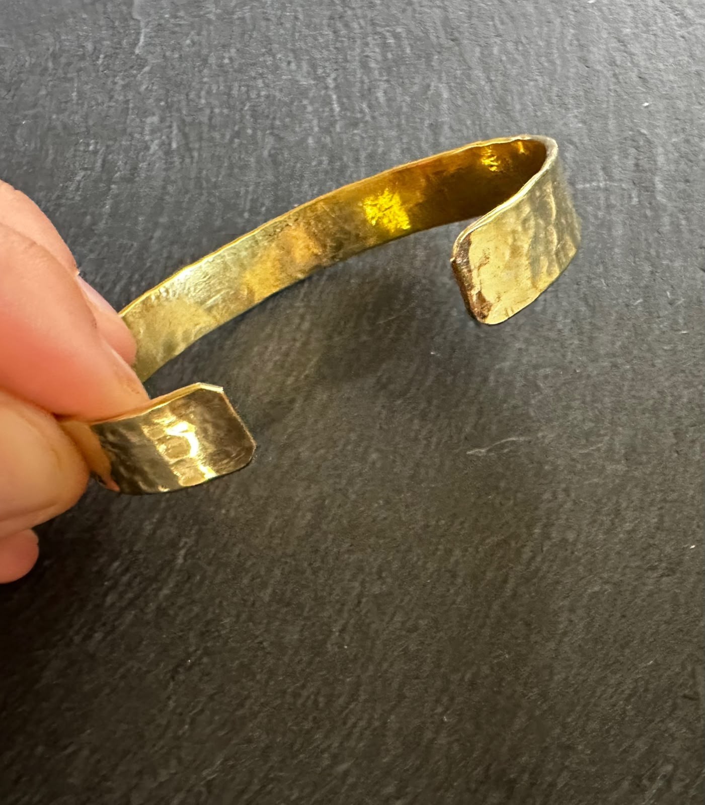 Handmade Spanish Copper Cuff Bracelet Hammered Adjustable Open Bangle Artisan