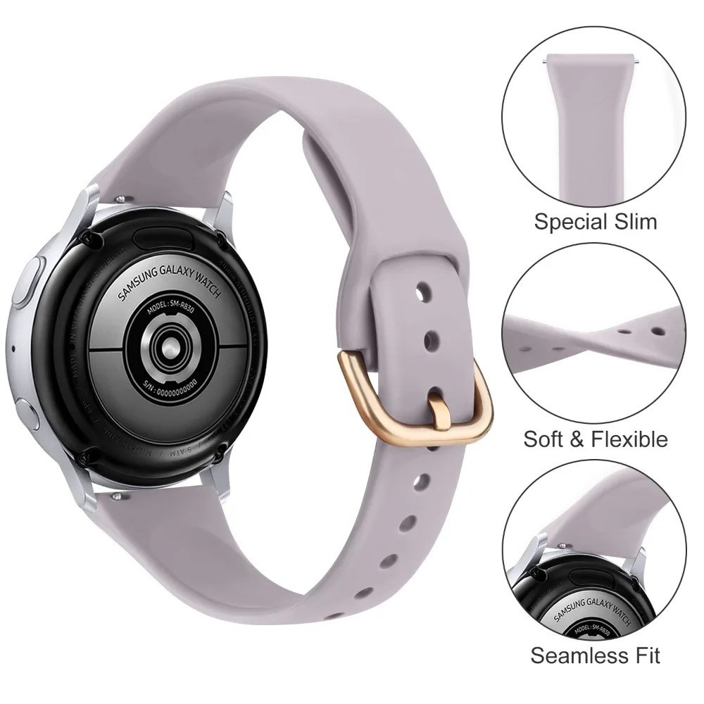 20mm Thin Silicone Strap Band For Samsung Galaxy Watch 7 6 5 4 40mm 44mm