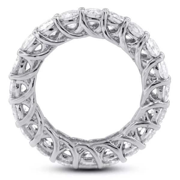 Eternity Wedding Ring 14K Gold Trellis Round 5.50 Carat Lab-Grown Diamond D VVS1