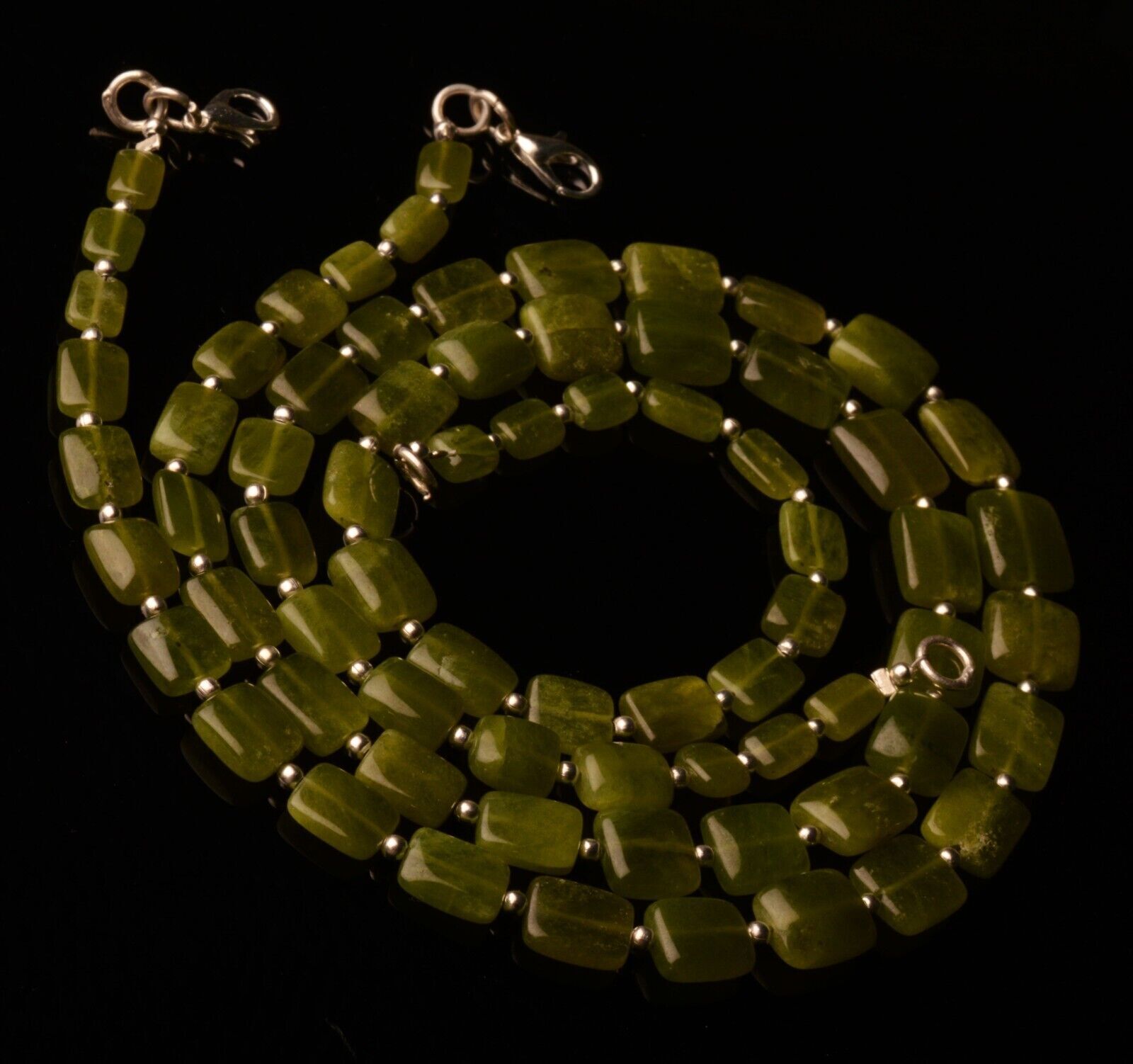 Natural Gem Vesuvianite 6 to 10 mm Size Smooth Nugget Beads Necklace 15″