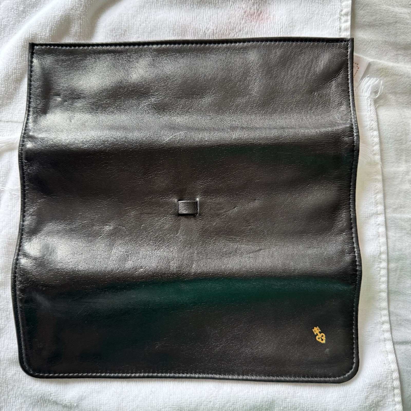 Vintage Corum Swiss Watch Brand Leather Travel Case Black and Burgundy Roll Zip