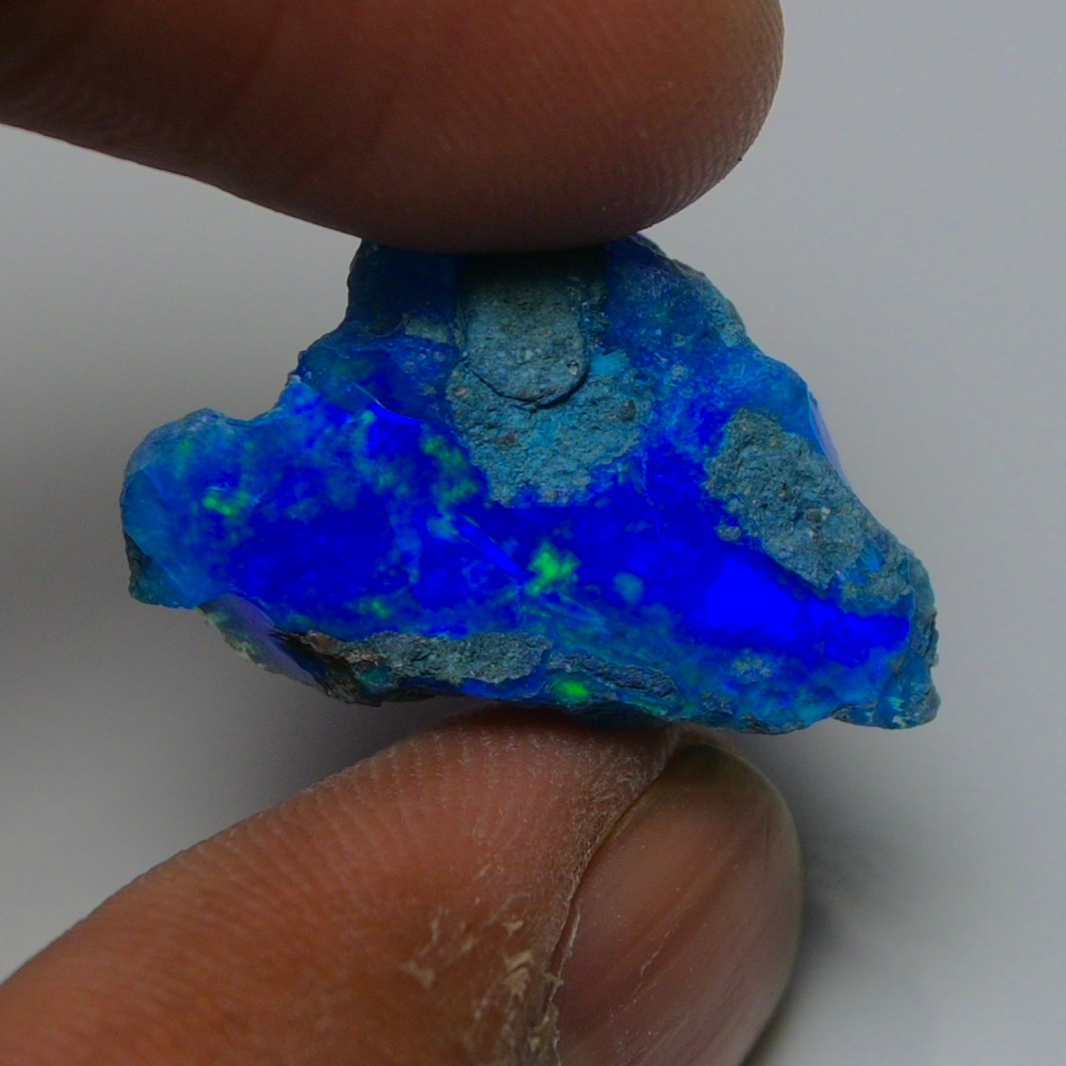 Blue Opal Rough 9.45 Carats, Smoked Ethiopian Welo Opal Rough, Fire Opal Rough