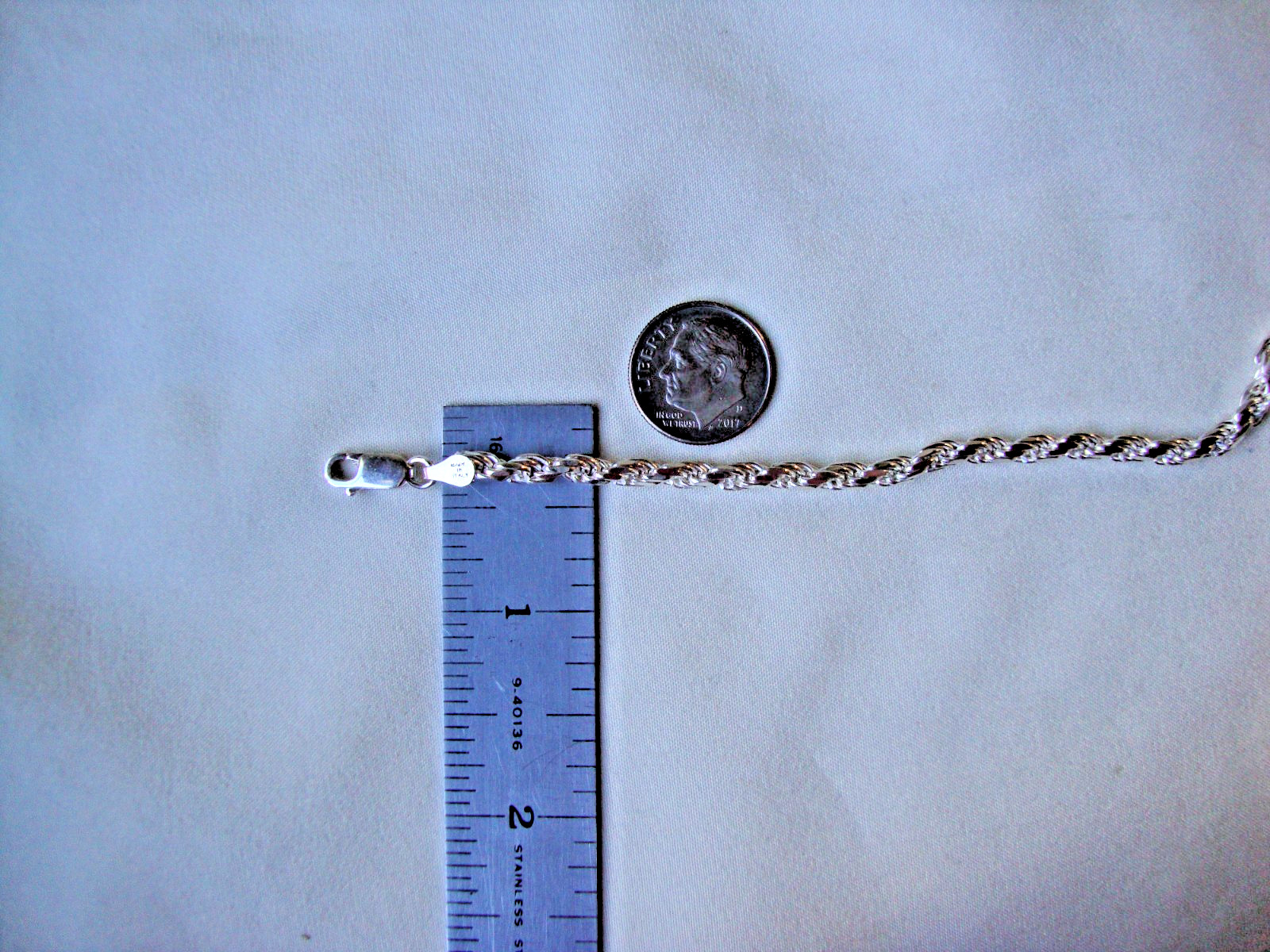 VTG FINE ITALIAN STERLING SILVER STAMPED 925 3MM WIDE WHEAT CHAIN 7.75″ BRACELET