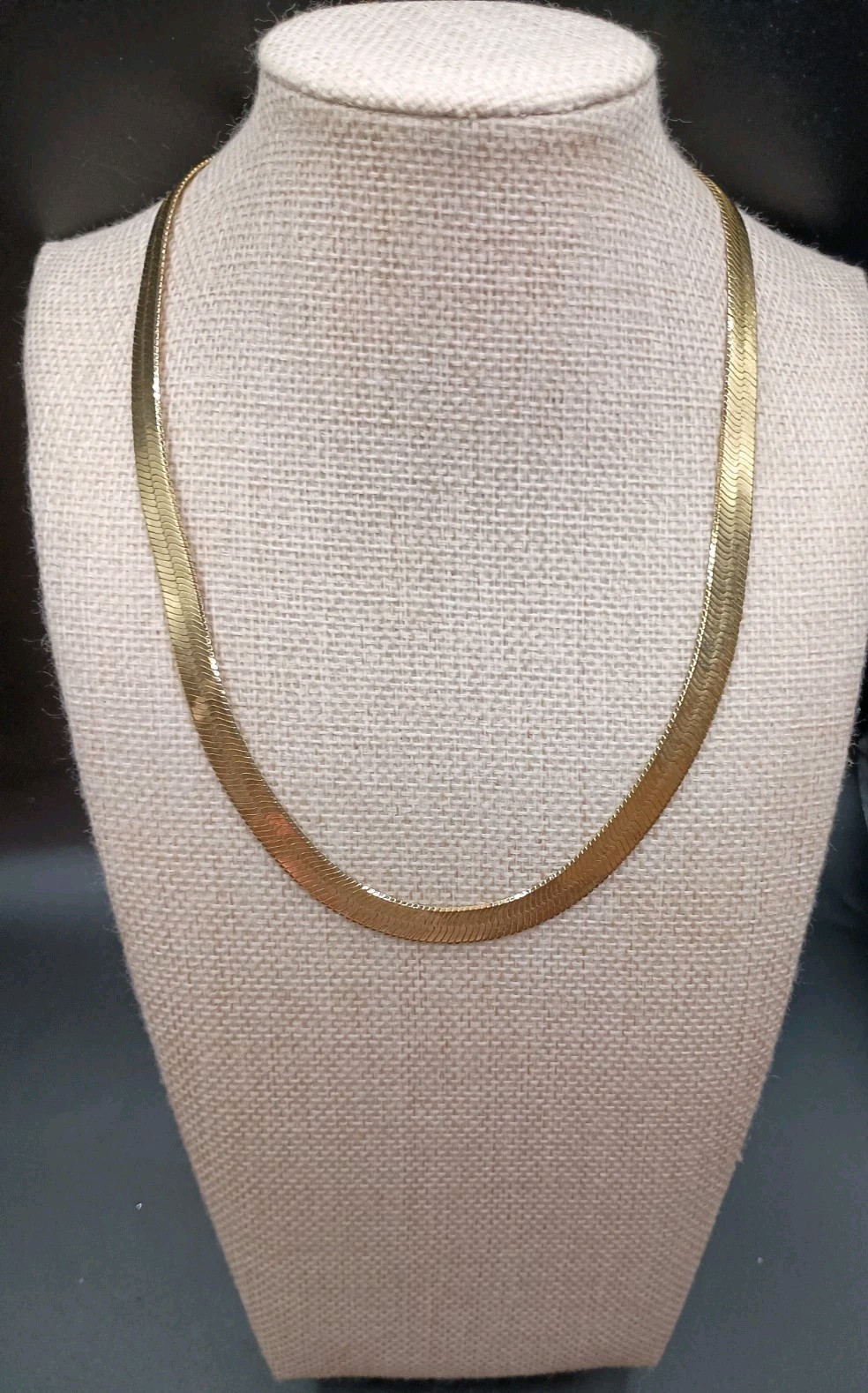 Gold Plated Herringbone Snake Chain 17″ Wide Flat