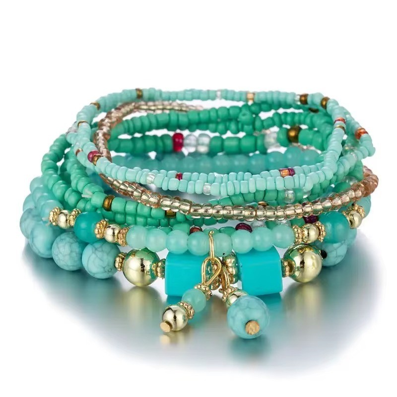 8PCS Boho Colorful Beaded Bracelet Set Handmade Stackable Bracelets Women