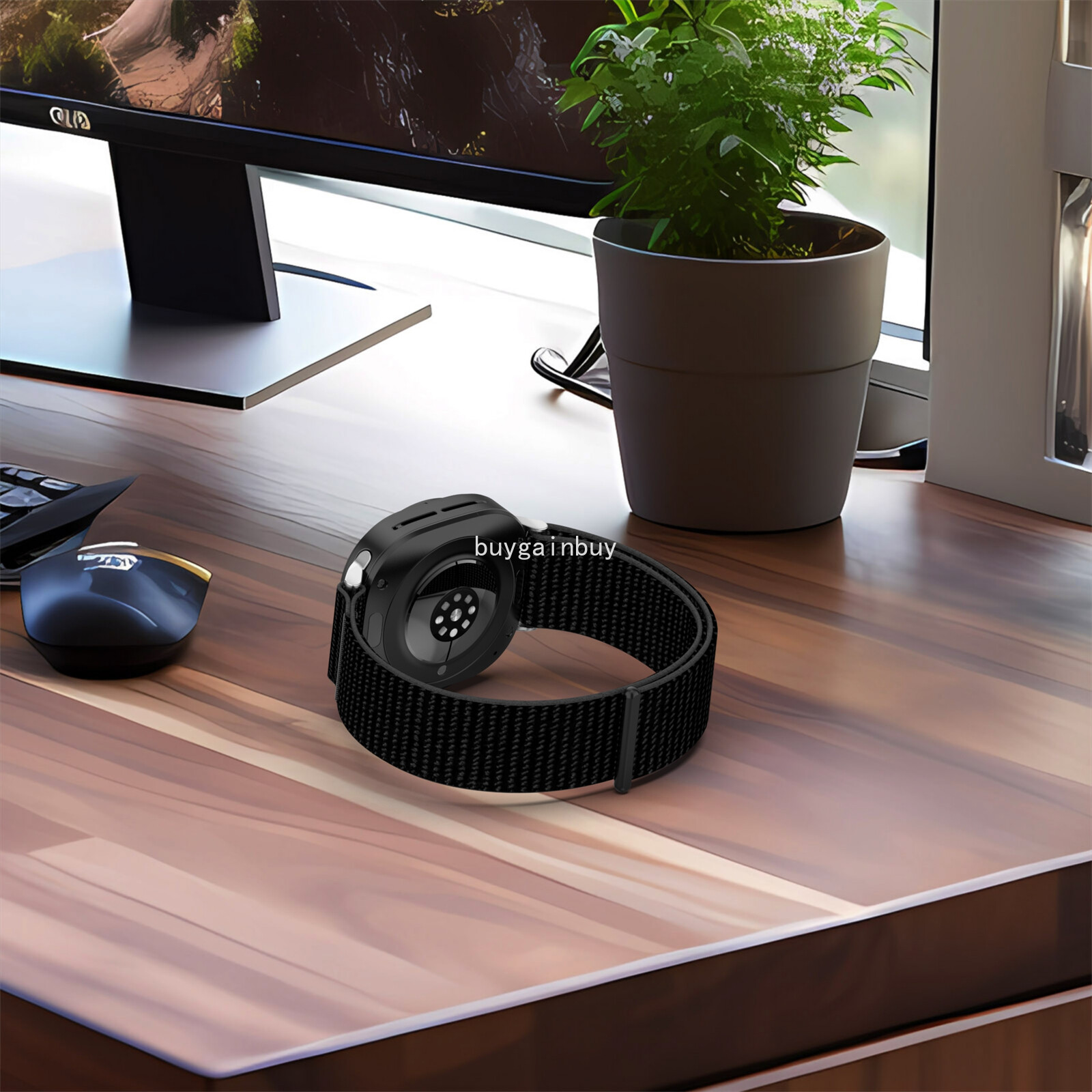 For Samsung Galaxy Watch 7 Ultra 47mm Woven Nylon Fabric Strap Bracelet Band
