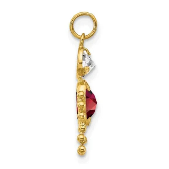 Birthstone Kids Charms Pendants 10K, 14K Yellow Gold or Sterling Silver