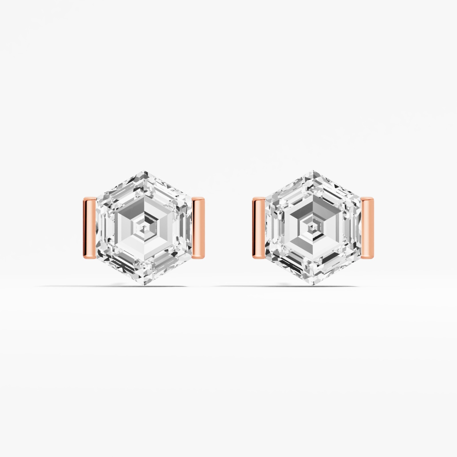 2.00 ct Lab Created Hexagon Diamond Stud Earring in 14K Yellow Gold For Women