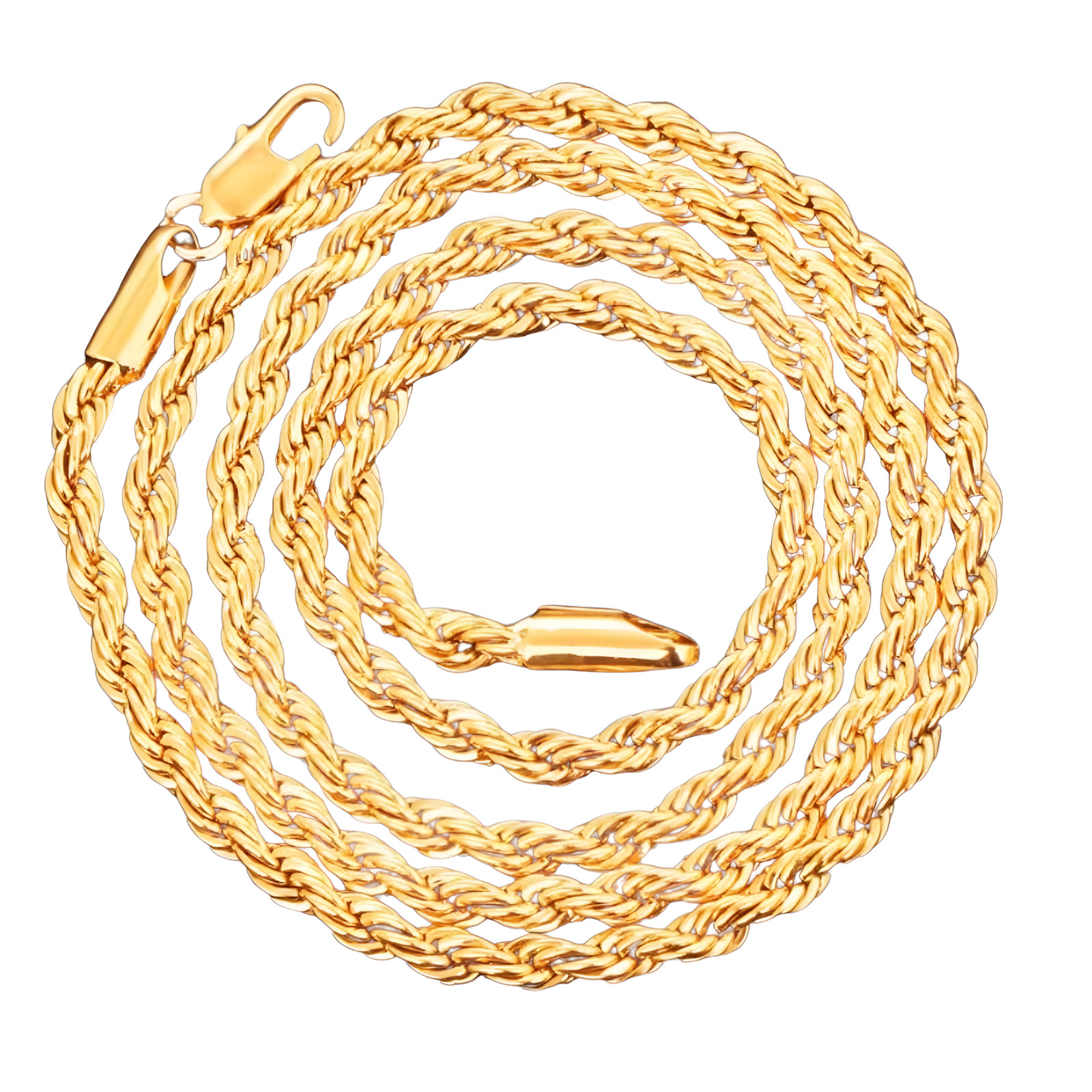 Rope Chain Necklace – Copper Base, Gold-Tone Plating, Twisted Rope Link 869