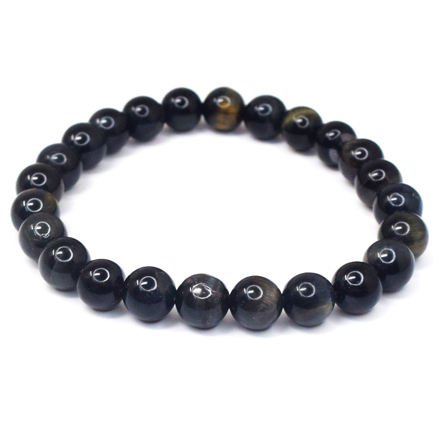 100.00 Cts Wonderful Blue Power Tiger Eye Stretchable Bracelet Beaded RK 33 AZ20
