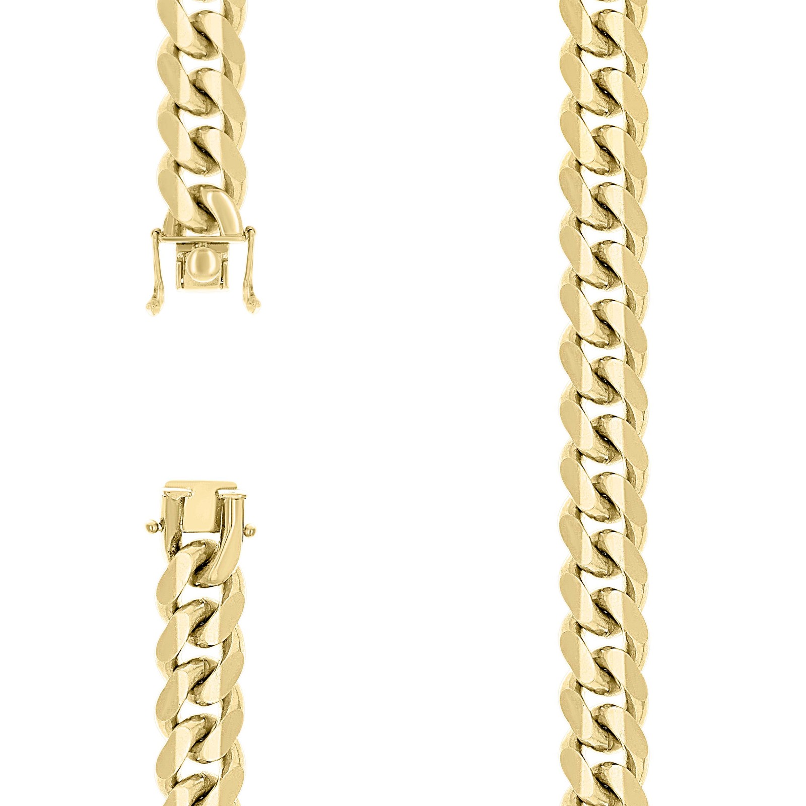 925 Sterling Silver Yellow Gold Plated 13mm Solid Miami Cuban Chain | 20″ to 26″
