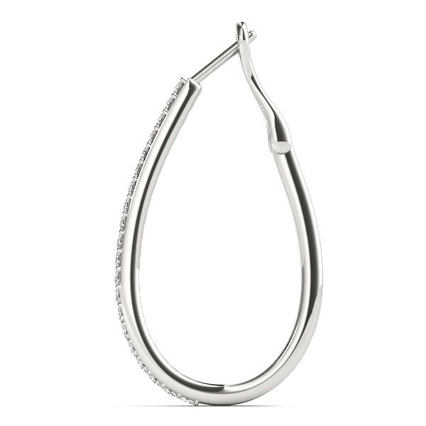 Tear Drop Hoop Earrings For Women Lab Grown Diamond VS F 0.50-1.00 Ct 14K Gold