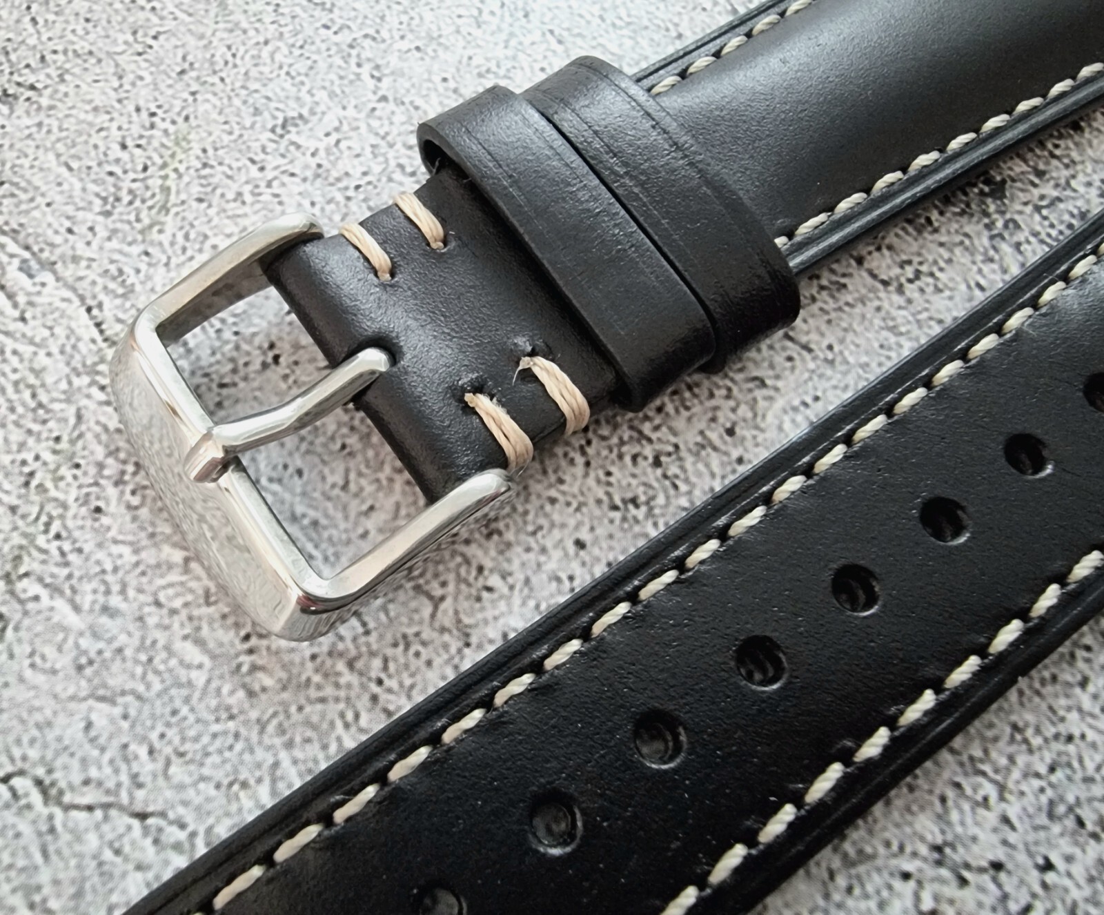 Leather Watch Strap Band Padded Classic 20mm 22mm 24mm Cordovan Retro Vintage UK
