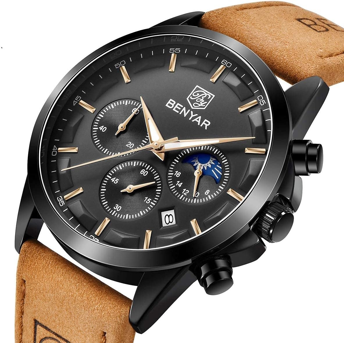 Stylish Men’s Black Dial Chronograph Watch – Bracelet for Casual & Business Wear