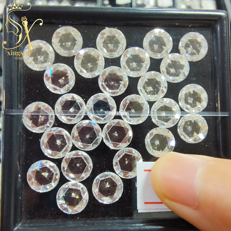 2mm-10mm D Color Moissanite Loose Stone Round Flat Bottom Rose Cut VVS1 For Ring