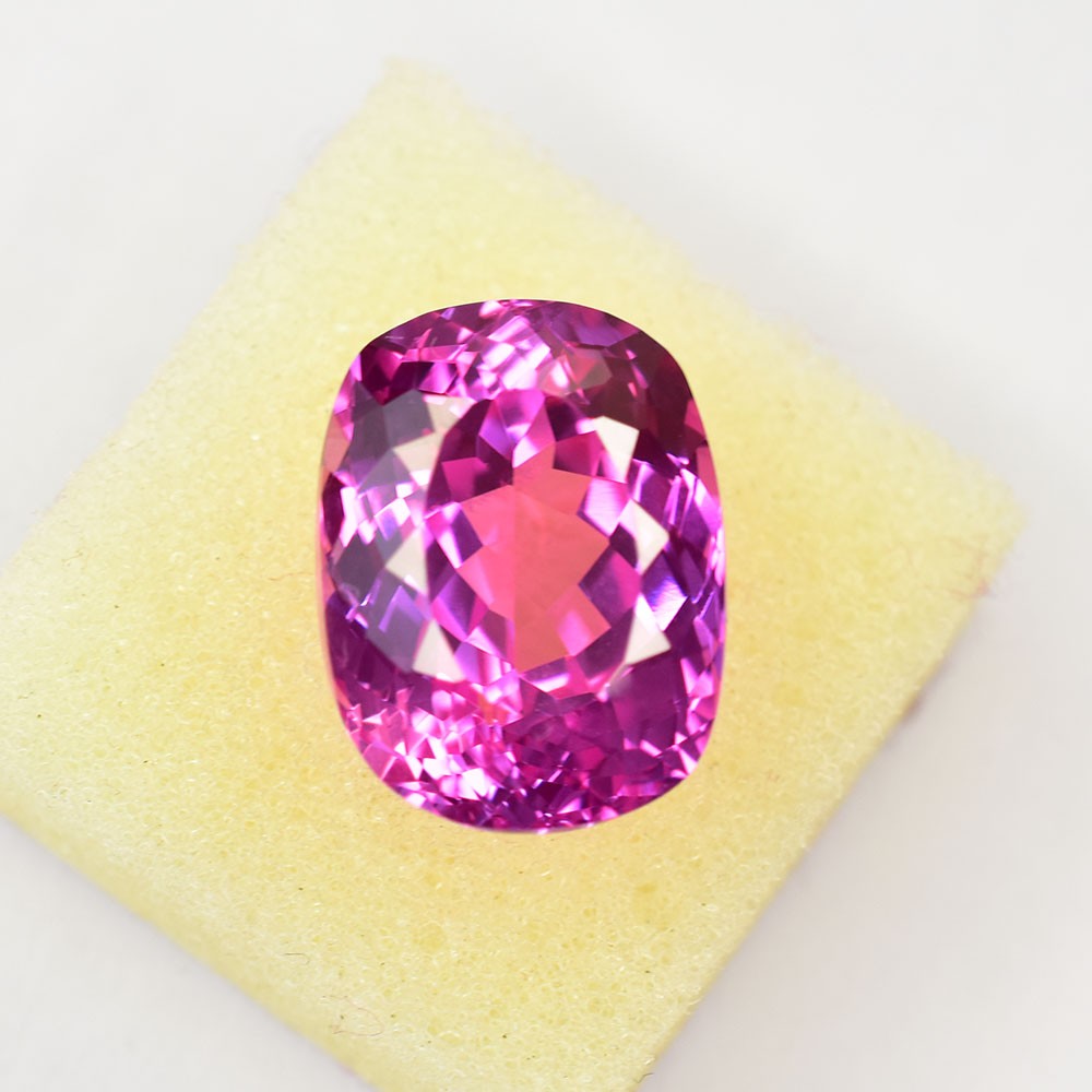 17.40 Ct NATURAL Pink Sapphire Unique Cushion Cut CERTIFIED Loose Gemstone