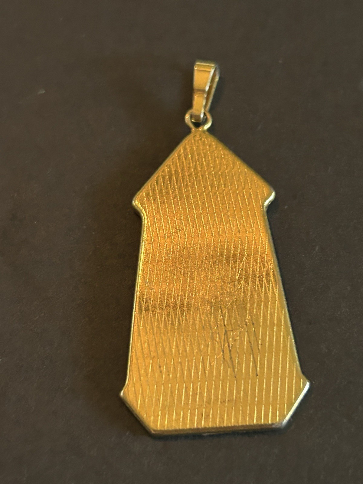Vtg Gold Black Accents Pendant Unique Shape STUNNING Bird & Flower Motif Floral