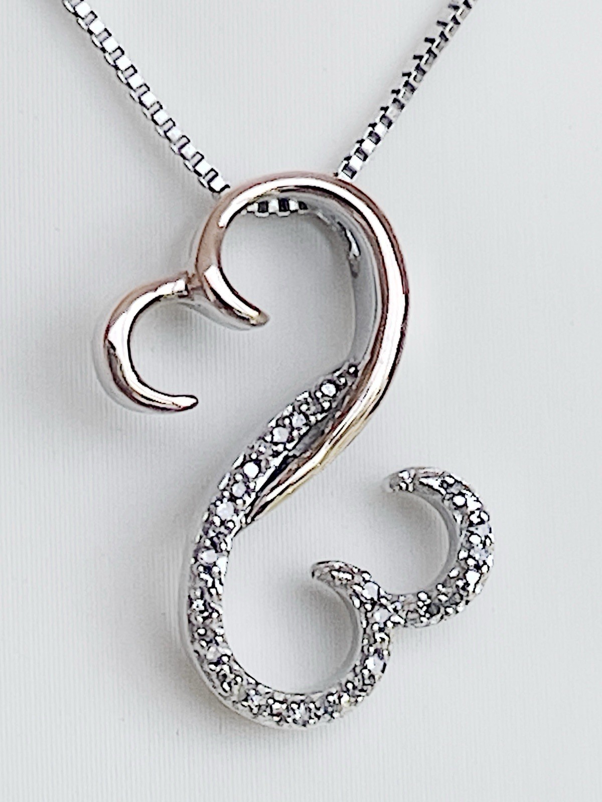 Jane Seymour Open Hearts Diamond Sterling silver, 10K Rose Gold Necklace MRP$199
