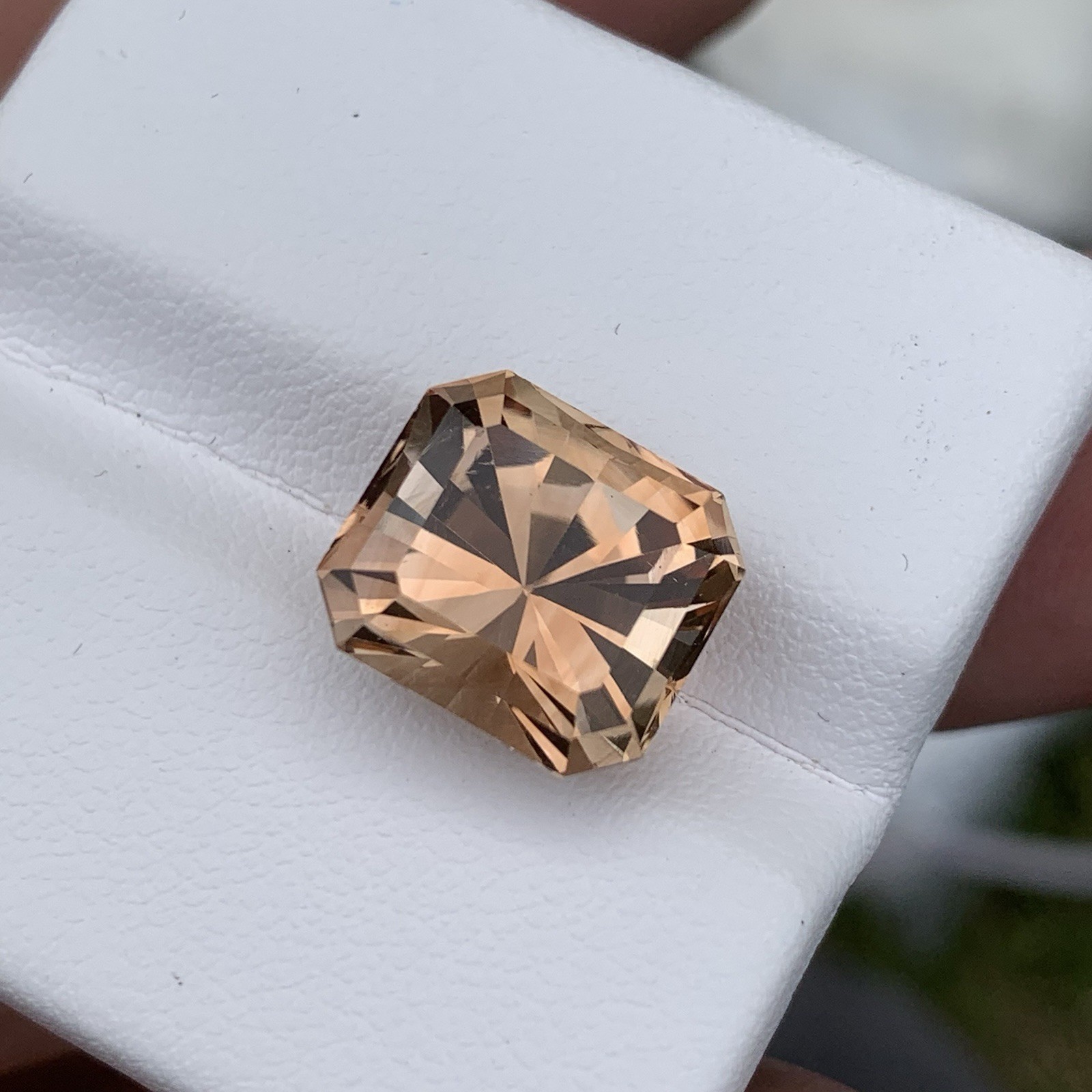 10.64 Ct Champagne Topaz Octagon Cut 12.3mm Brown Heated Loose Gemstone Faceted