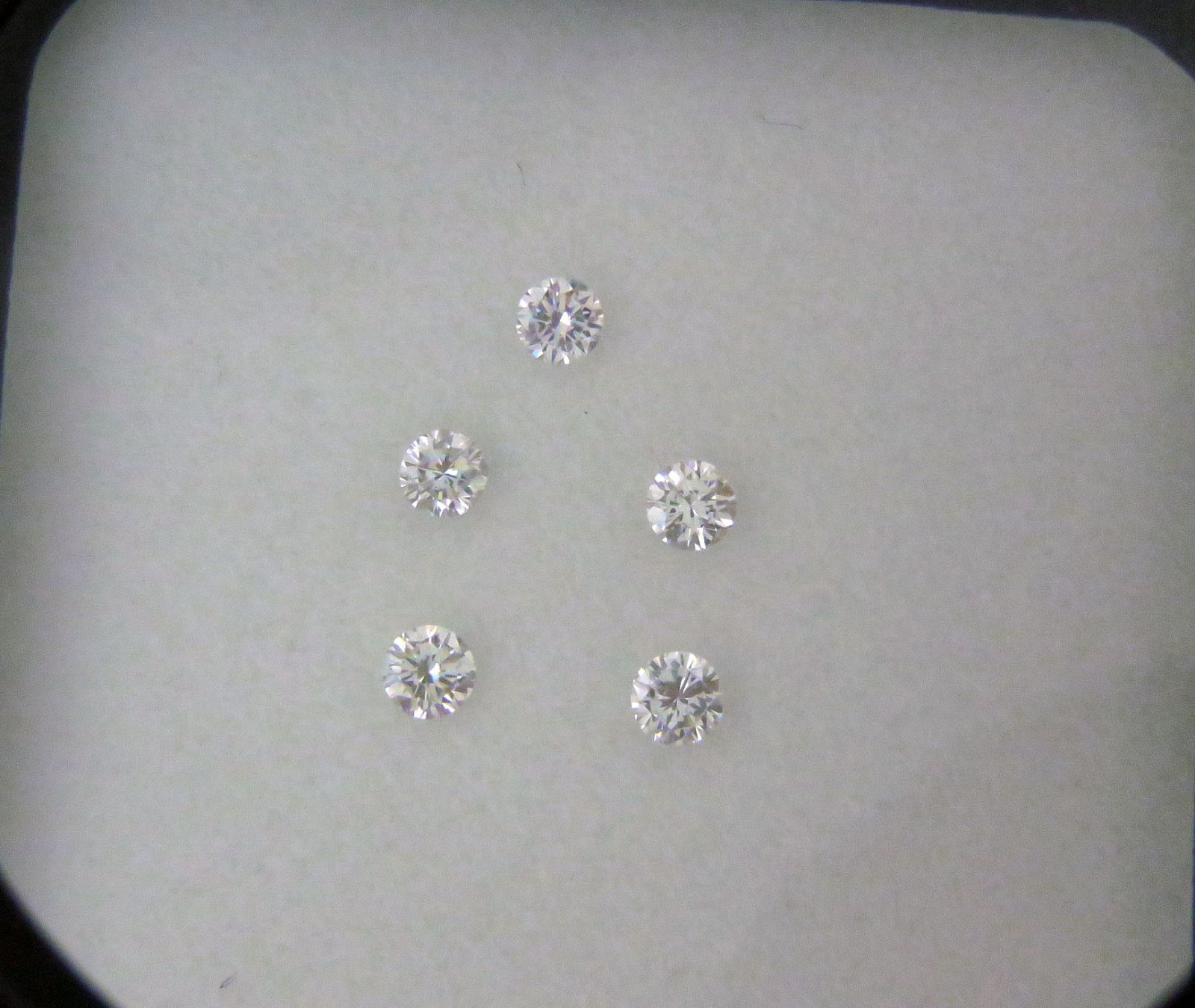 1/2Ct TW 100% Nataural Diamonds 5 Piece Lot Avg 10Pt G Color SI1 Clarity
