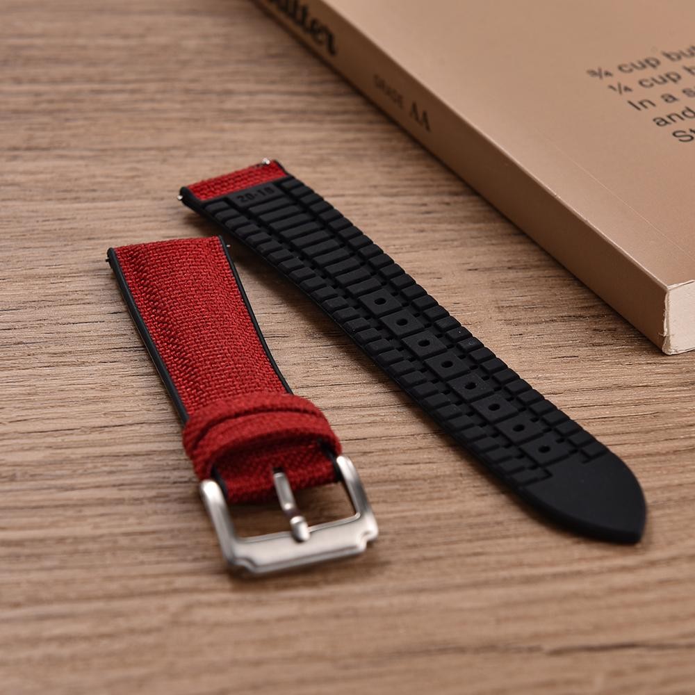 Silicone Sailcloth Watch Strap 18mm 19mm 20mm 21mm 22mm Quick Release Band