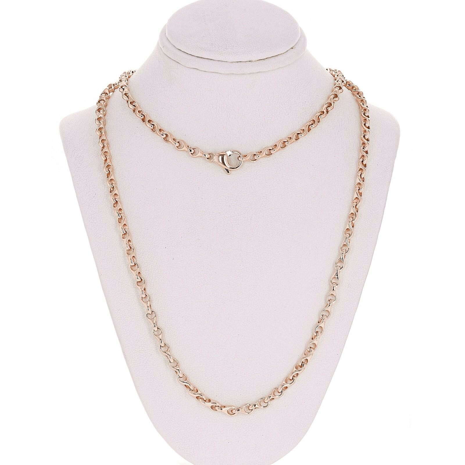 10k Rose Gold Solid Handmade Link Chain Necklace 28″ 4mm 35 grams