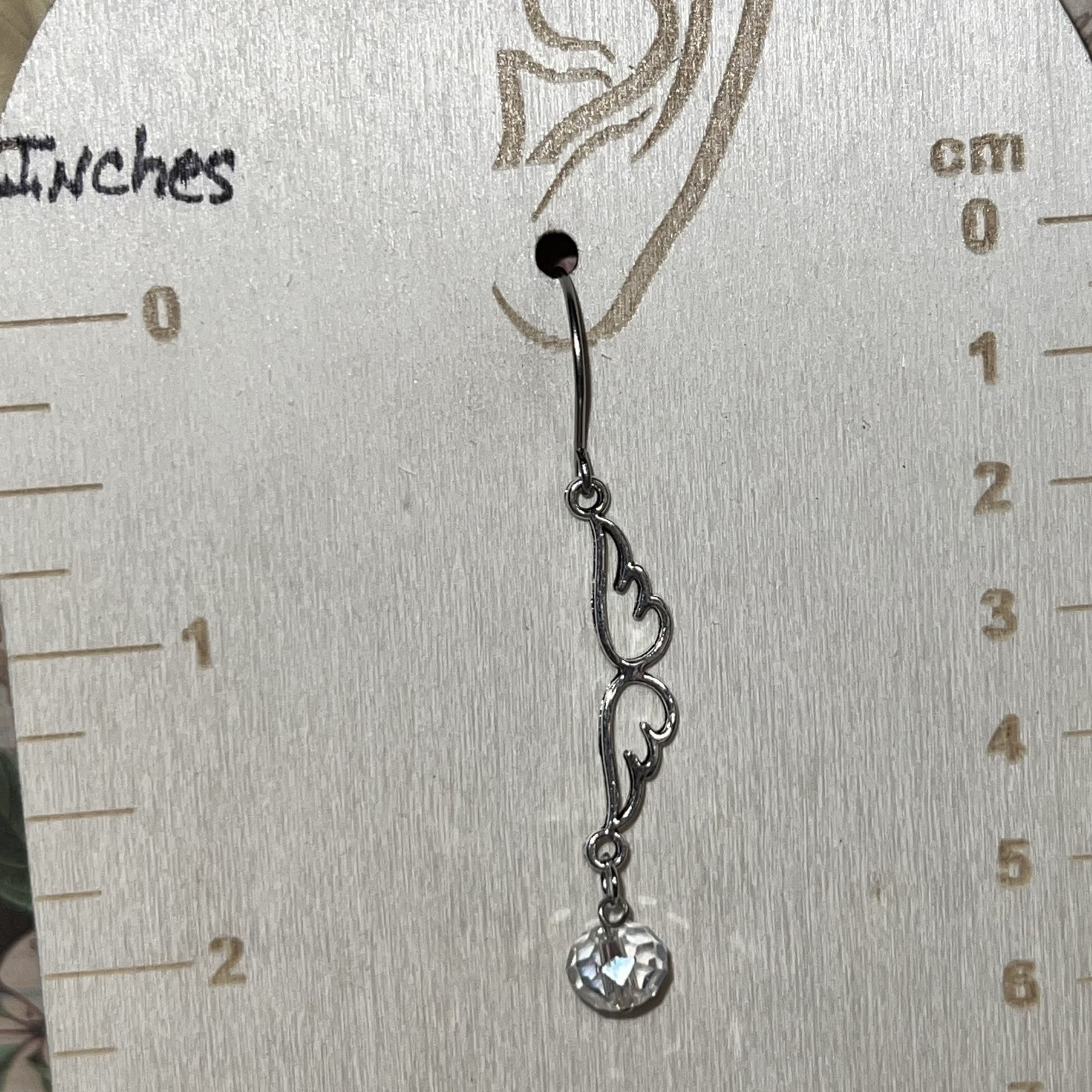 Silver Tone French Hook Angel Wings Beaded Dangle Earrings. Heaven. S303