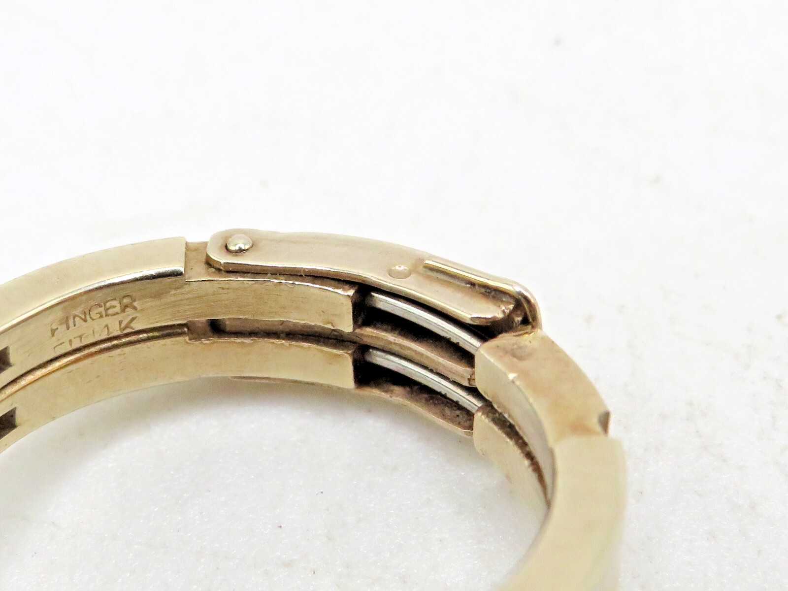 FINGER FIT 14k YELLOW GOLD EUROPEAN CUT DIAMOND RING w 12 ACCENT DIAMONDS SZ 6*