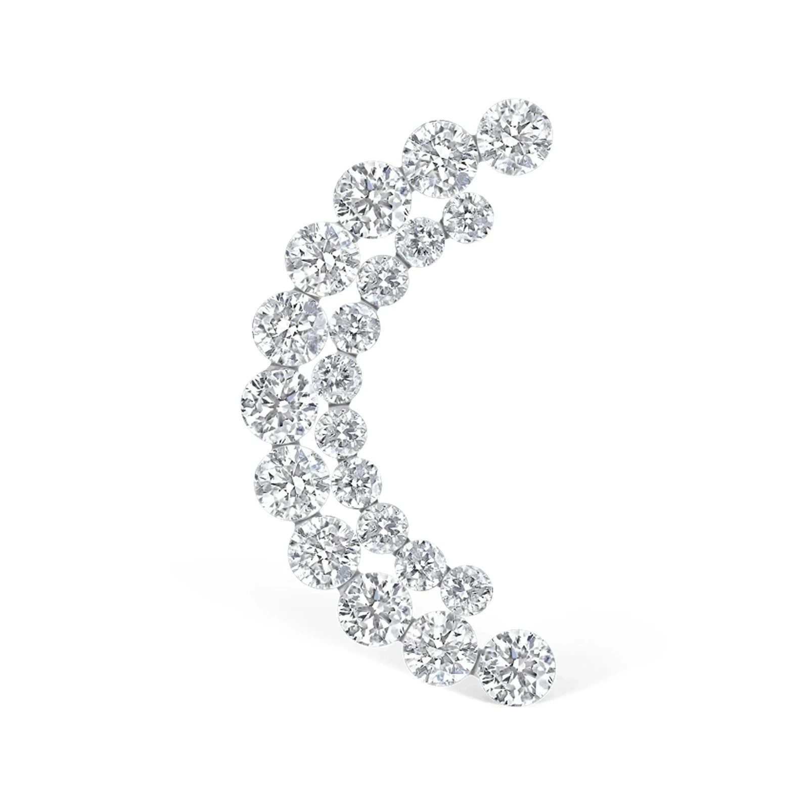 Crescent Moissanite Curve Helix Cartilage Stud 925 Sterling Silver